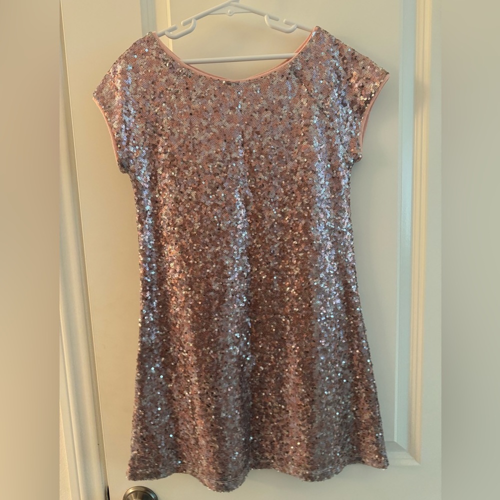Zunie Girls Sparkling Pink Sequin Kids Dress Size 10